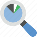 analysis, analytics, pie chart, search graph, search report