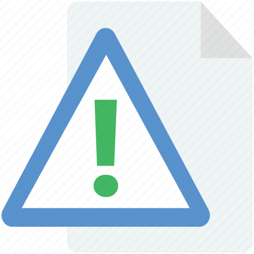Attention, caution, error in file, exclamation, notification icon - Download on Iconfinder