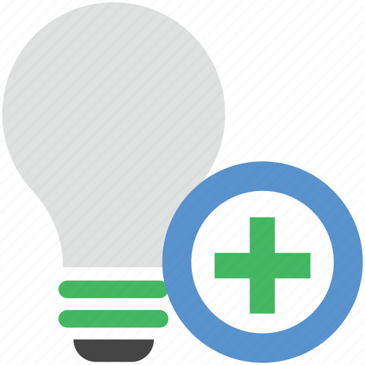 Add bulb, add sign, electric bulb, illumination, light, light bulb icon - Download on Iconfinder
