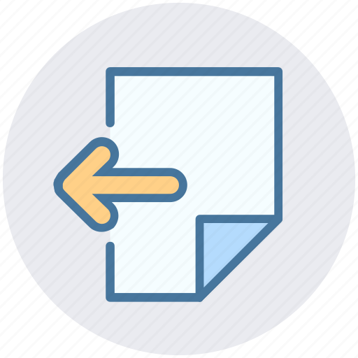 Arrow, document, file, left, page, sheet icon - Download on Iconfinder