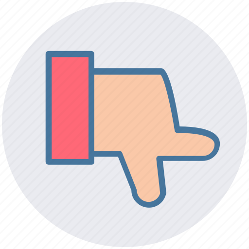 Down, finger, hand, pointing, show, thumbs icon - Download on Iconfinder