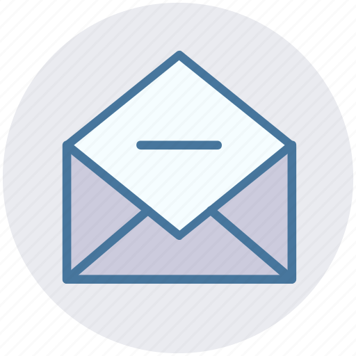 Email, envelope, letter, message, minus, open envelope, remove icon - Download on Iconfinder
