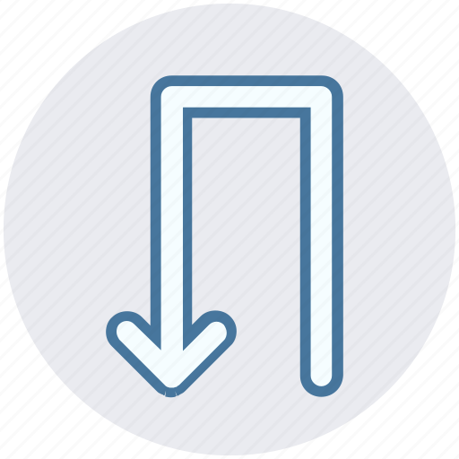 Arrow, box, down, line, material, rotate icon - Download on Iconfinder
