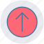 arrow, circle, forward, material, up 