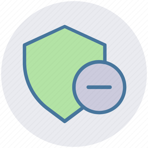 Minus, secure, security sign, shield, sign icon - Download on Iconfinder