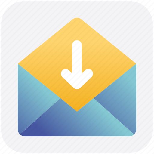 Down, email, envelope, letter, mail, message, open envelope icon - Download on Iconfinder