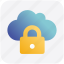 cloud, cloudy, data, lock, locked, secure 