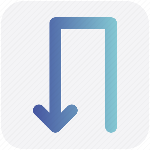 Arrow, box, down, line, material, rotate icon - Download on Iconfinder