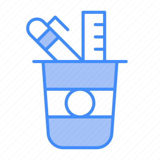 Box, holder, pen, pencil, pot, scale icon - Download on Iconfinder