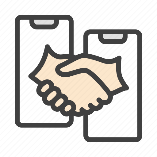Agreement, handshake, deal, remote business, partnership, untact icon - Download on Iconfinder