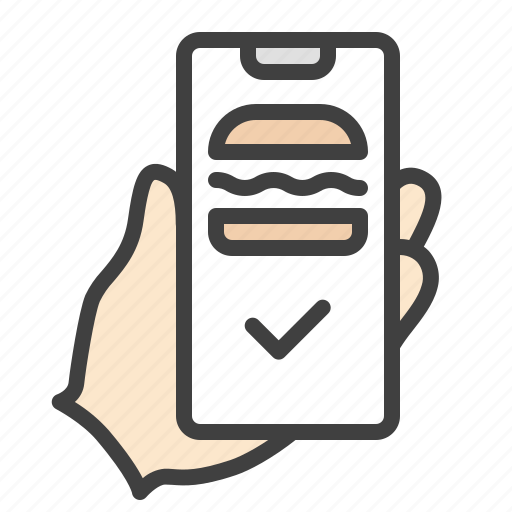 Burger, food delivery, mobile app, food service, takeaway, untact icon - Download on Iconfinder