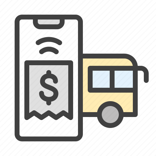 Bus, ticket, transport, online payment, fare payment icon - Download on Iconfinder