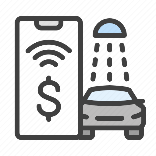 Car, wash, cleaning, online payment, contactless icon - Download on Iconfinder