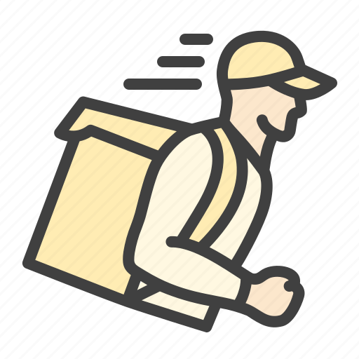 Fast, delivery, courier, man, shipping icon - Download on Iconfinder