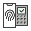 fingerprint, pos terminal, nfc, contactless payment, mobile phone 