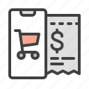 paid, receipt, cart, mobile payment, purchase