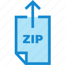 arrow, compact, upload, zip