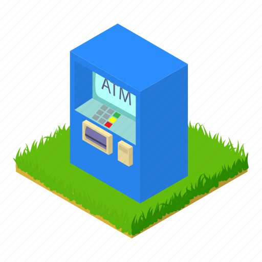 Atmmachine, isometric, cashwithdrawal, bankingservice, cash icon - Download on Iconfinder