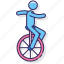 bicycle, bike, one wheel, unicycling 