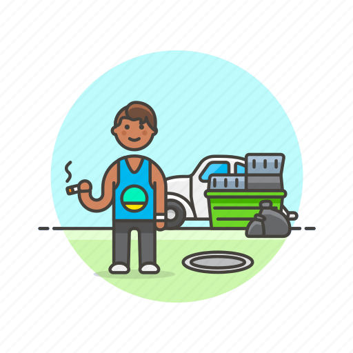 Hoarder, urban, car, container, junk, man, smoke icon - Download on Iconfinder