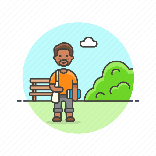 Picnic, urban, bench, man, meeting, nature, outdoor icon - Download on Iconfinder
