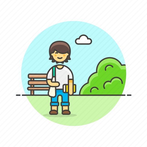 Picnic, urban, bench, man, meeting, nature, outdoor icon - Download on Iconfinder