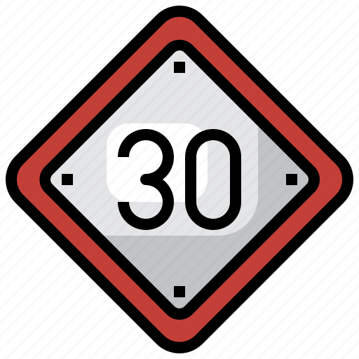 Speed, limit, thirty, traffic, sign, road icon - Download on Iconfinder