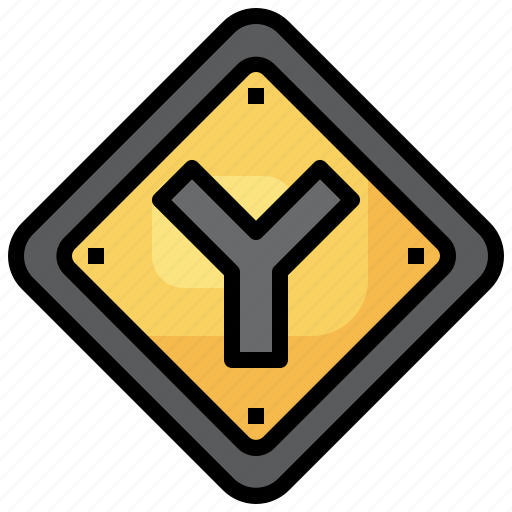 Split, regulation, road, signs, direction, signaling icon - Download on Iconfinder