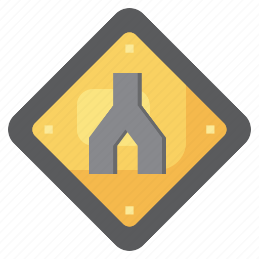 Merge, regulation, warning, direction, road, sign icon - Download on Iconfinder