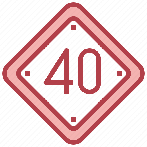 Speed, limit, forty, traffic, sign, road icon - Download on Iconfinder