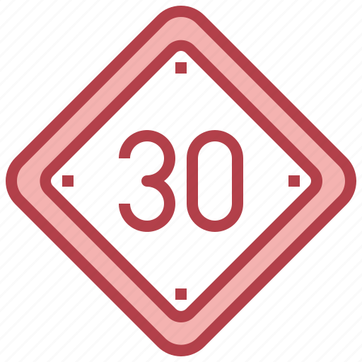 Speed, limit, thirty, traffic, sign, road icon - Download on Iconfinder
