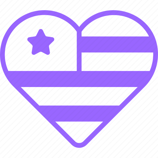 Heart, usa, independence day, love, like, favorite, romantic icon - Download on Iconfinder