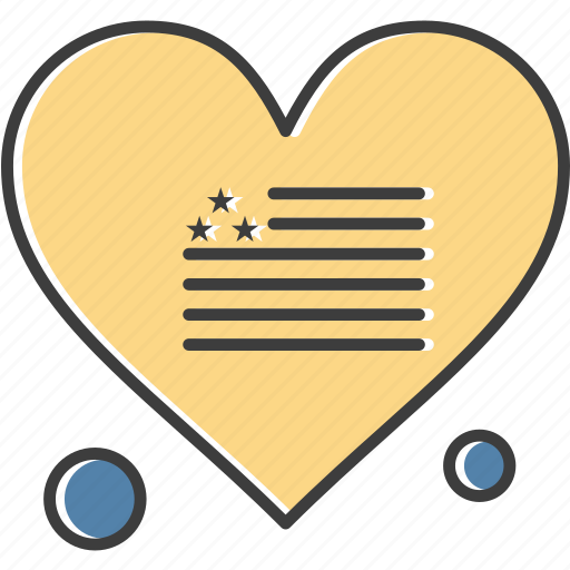 Flag, heart, line, usa icon - Download on Iconfinder