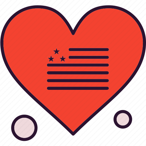 Flag, heart, line, usa icon - Download on Iconfinder