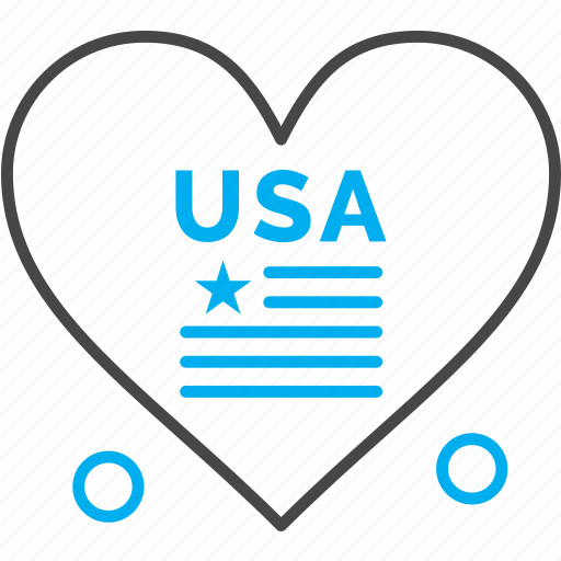 Country, flag, heart, usa icon - Download on Iconfinder