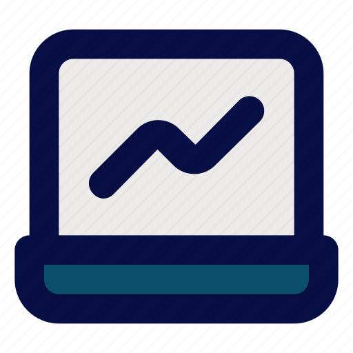 Laptop, statistic, chart, graph, report, analysis, growth icon - Download on Iconfinder
