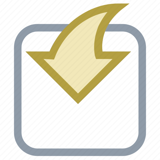 Curve, curved arrow down, down arrow, flip page, redo icon - Download on Iconfinder