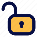 unlock, open, padlock, key, protection, private