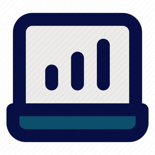 Laptop, statistic, chart, graph, report, analysis, growth icon - Download on Iconfinder
