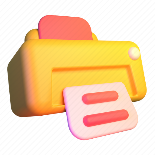 Printer, print, device, printing, machine, fax, office 3D illustration - Download on Iconfinder
