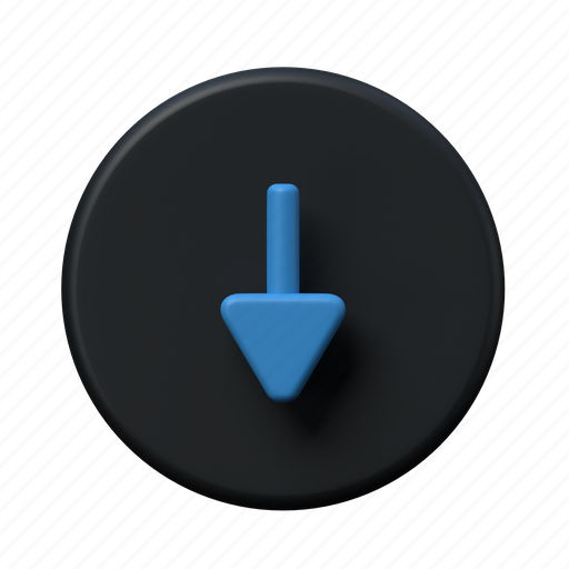 Down, navigation, arrow, pointer, location 3D illustration - Download on Iconfinder