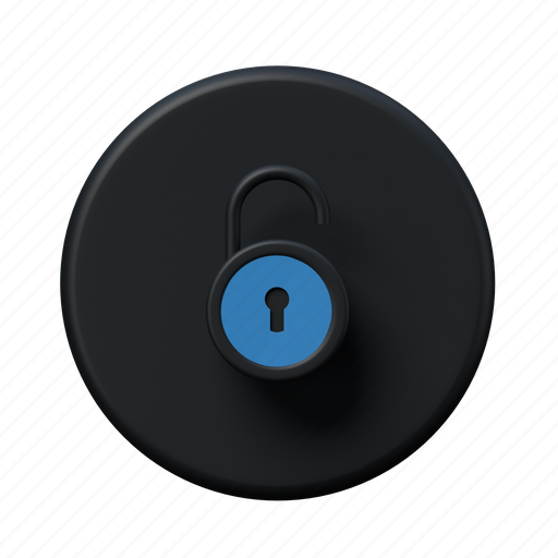Unlock, safety, password, open, lock 3D illustration - Download on Iconfinder
