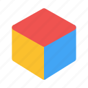 3d, cube, geometric, square, art, and, design