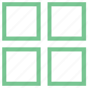 four squares, grid, layout, squares, web design element 