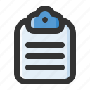 clipboard, report, checklist, notes, file, paper, document