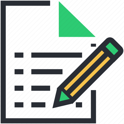 File, file editing, pencil, text sheet, writing paper icon - Download on Iconfinder