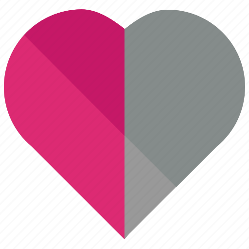Half, heart, favorite, review, rating, love icon - Download on Iconfinder