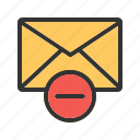 delete, envelope, letter, mail, message, remove, web 