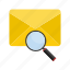 document, envelope, letter, mail, message, search, web 