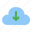 cloud, download, arrow, down, file, document, online, connection, internet 